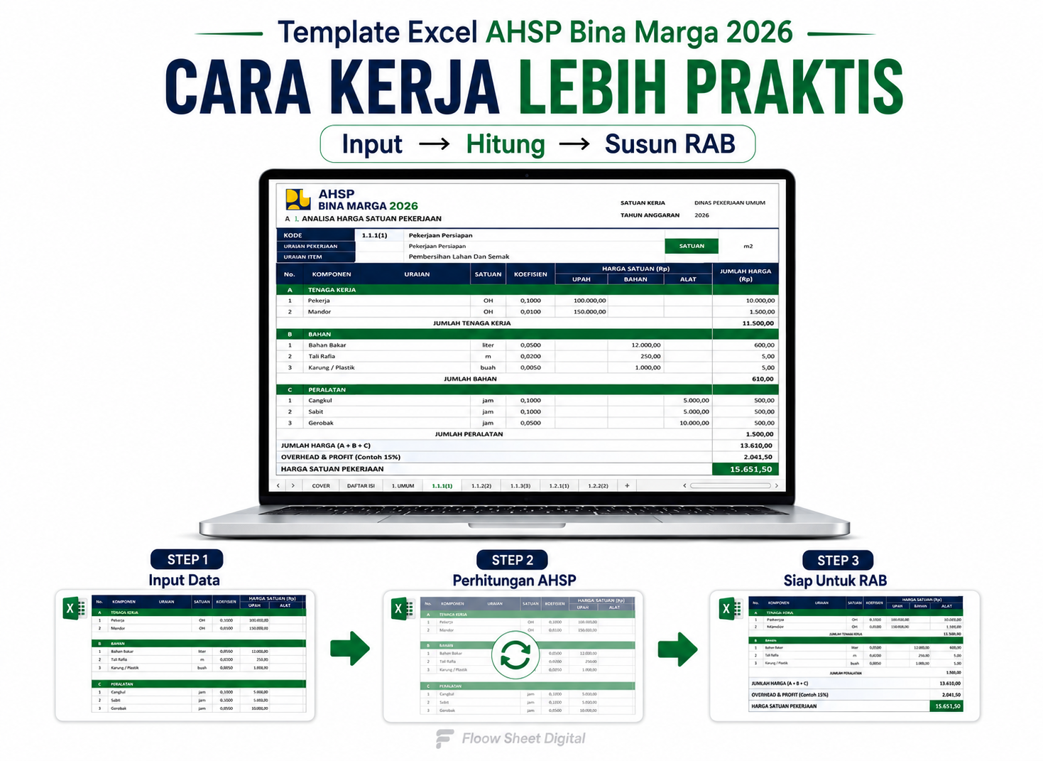 Template Excel AHSP Bina Marga 2026 | Analisa Harga Satuan Pekerjaan Jalan & Infrastruktur Sesuai SE BK 47 Tahun 2026