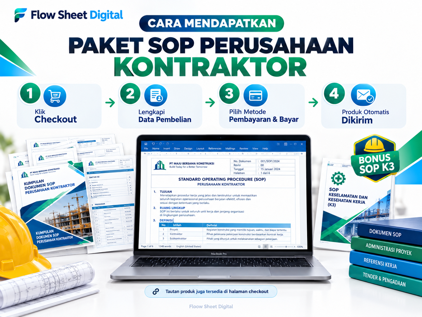 Paket SOP Perusahaan Kontraktor Lengkap | 30+ Dokumen Siap Pakai + Bonus SOP K3