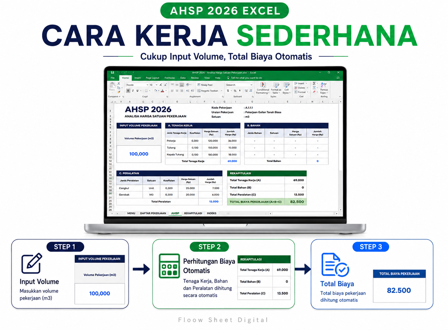 AHSP 2026 Excel Otomatis Sesuai SE 47/SE/DK/2026 | Analisa Harga Satuan Pekerjaan Siap Pakai untuk RAB