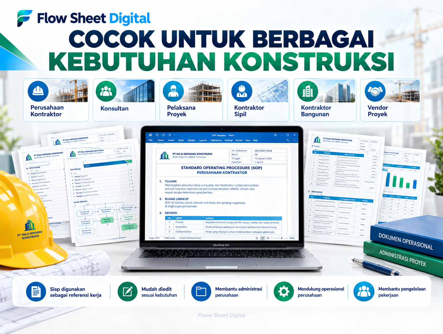 Paket SOP Perusahaan Kontraktor Lengkap | 30+ Dokumen Siap Pakai + Bonus SOP K3