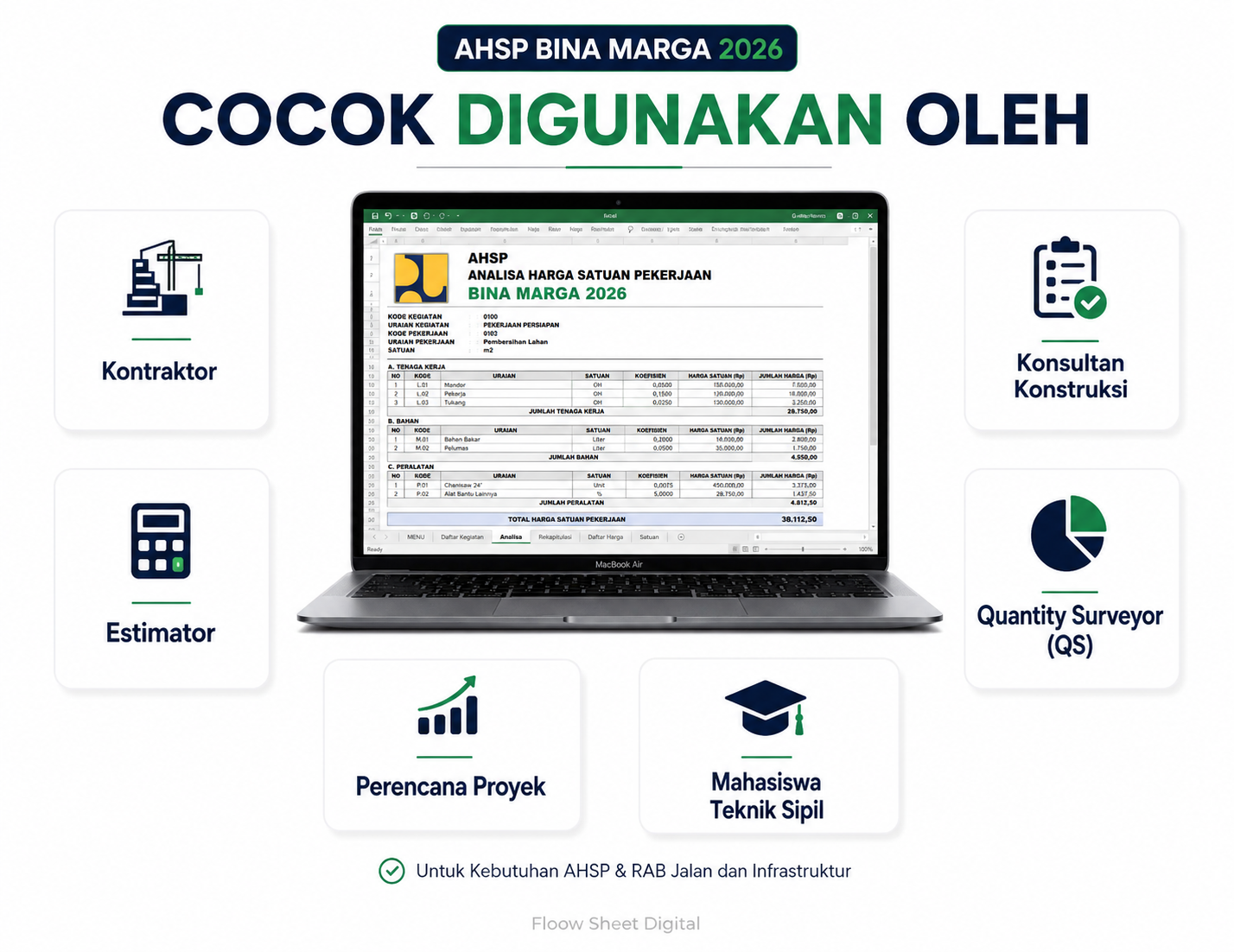 Template Excel AHSP Bina Marga 2026 | Analisa Harga Satuan Pekerjaan Jalan & Infrastruktur Sesuai SE BK 47 Tahun 2026